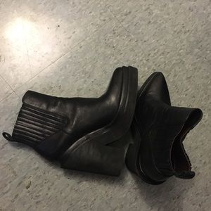 Black platform boots